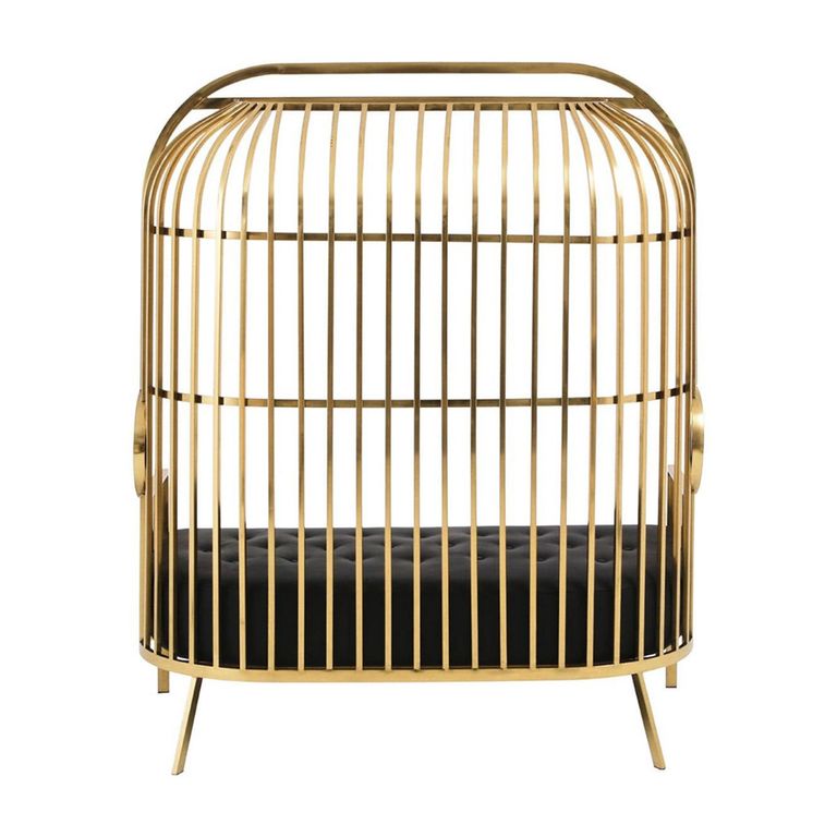 Eliza Sofa - 2 Seater - Gold Metal Frame with Dome Cage