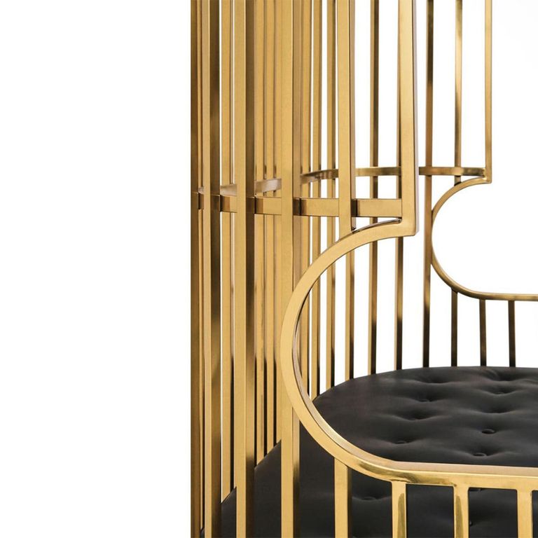 Eliza Sofa - 2 Seater - Gold Metal Frame with Dome Cage