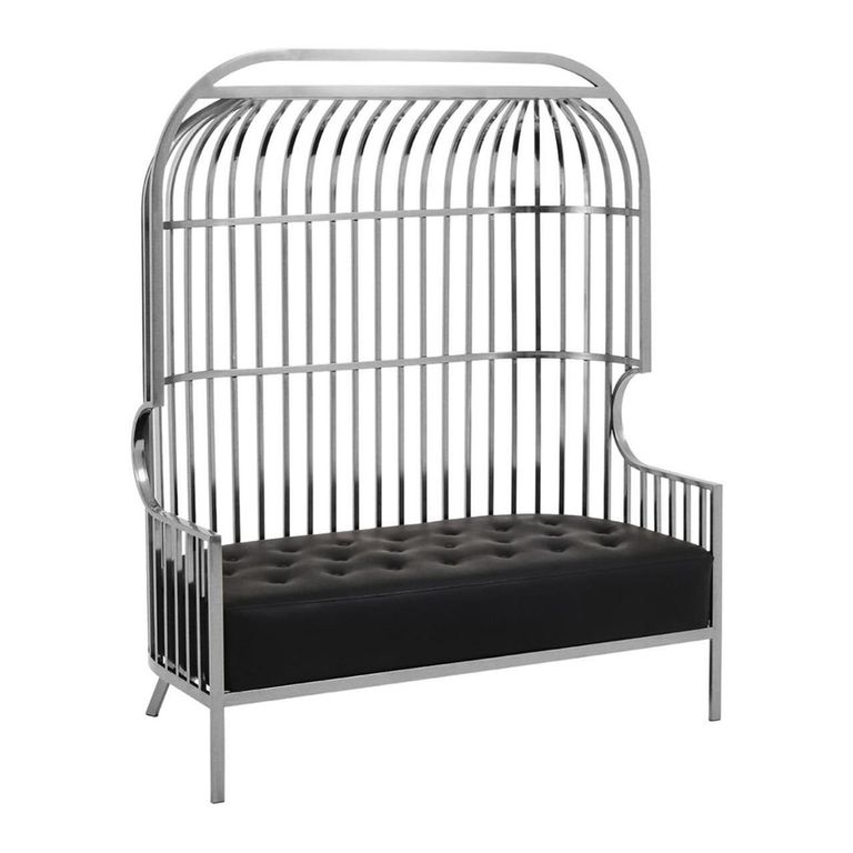Eliza Sofa - 2 Seater - Silver Metal Frame with Dome Cage