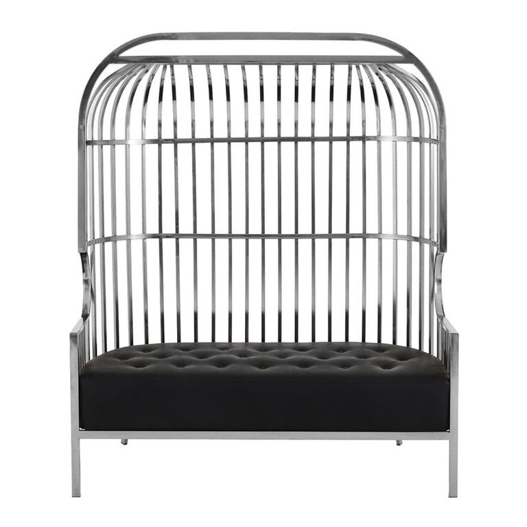 Eliza Sofa - 2 Seater - Silver Metal Frame with Dome Cage