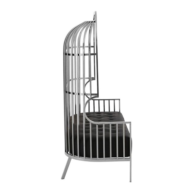 Eliza Sofa - 2 Seater - Silver Metal Frame with Dome Cage