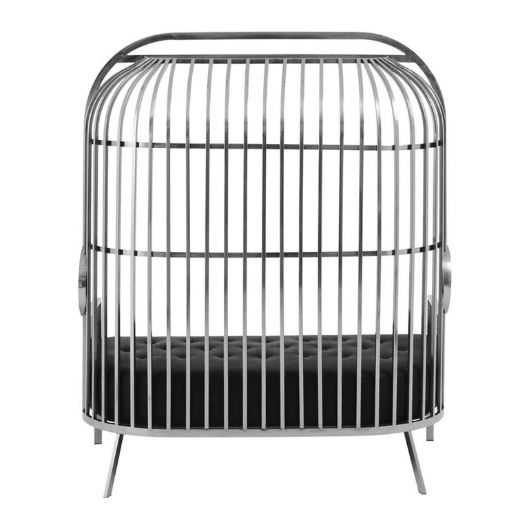 Eliza Sofa - 2 Seater - Silver Metal Frame with Dome Cage