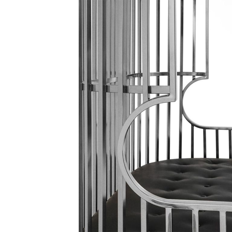 Eliza Sofa - 2 Seater - Silver Metal Frame with Dome Cage