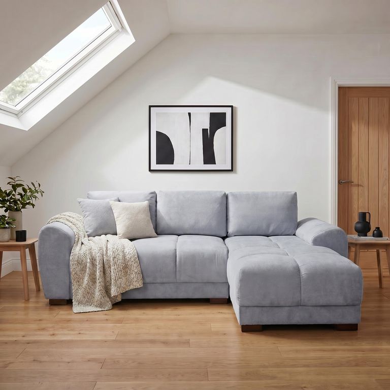 Azzuro Universal Corner Sofa Bed - Grey - Storage
