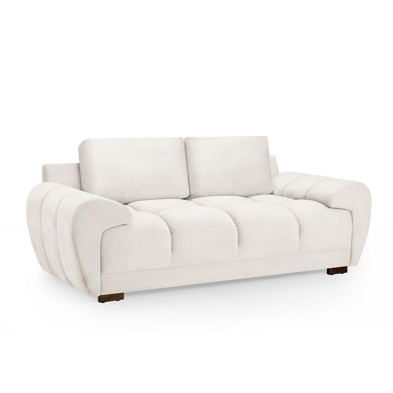 Azzuro Sofa - Cream Velvet Fabric - 2 Seater