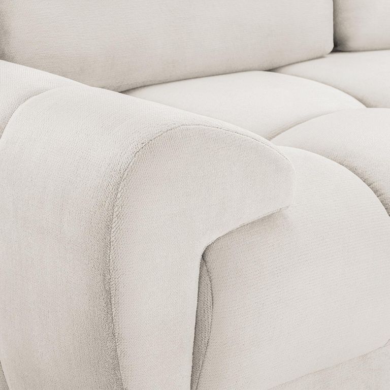 Azzuro Sofa - Cream Velvet Fabric - 2 Seater