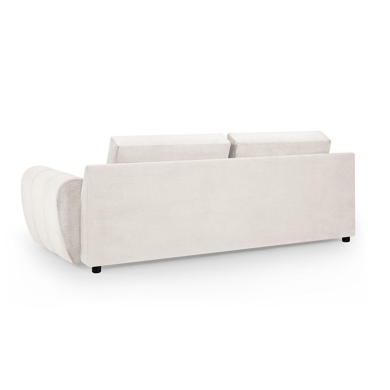 Azzuro Sofa - Cream Velvet Fabric - 3 Seater