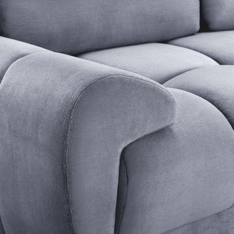 Azzuro Sofa - Grey Velvet Fabric - 2 Seater