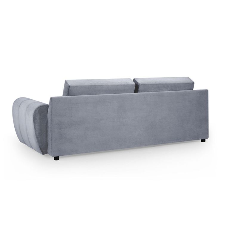 Azzuro Sofa - Grey Velvet Fabric - 3 Seater