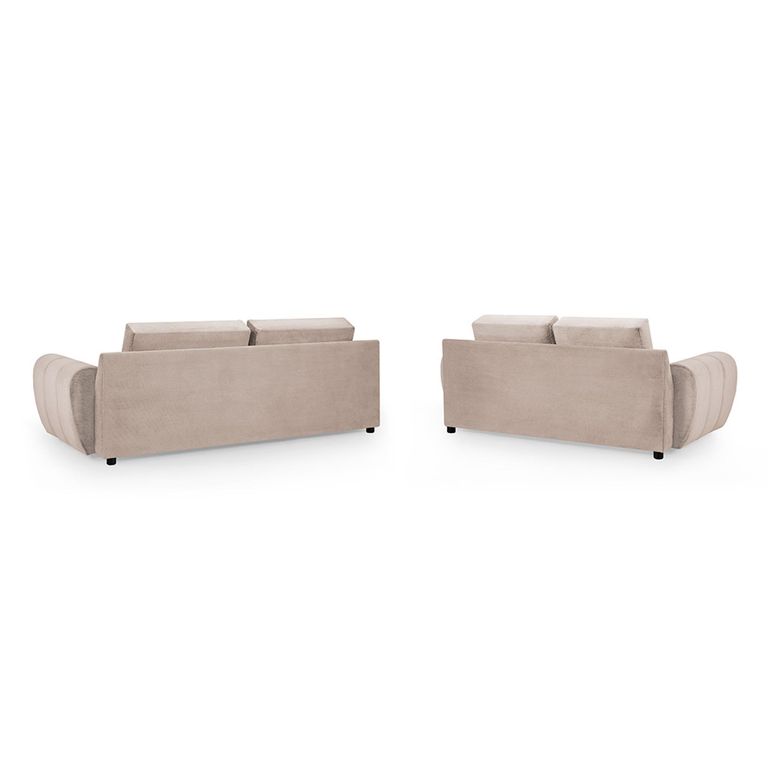 Azzuro Sofa Set - Mocha Velvet Fabric - 3+2 Seater