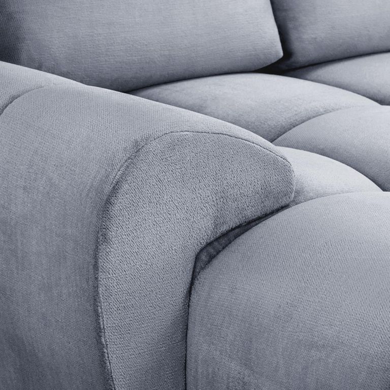 Azzuro U Shape Corner Sofa Suite - Grey Velvet Fabric