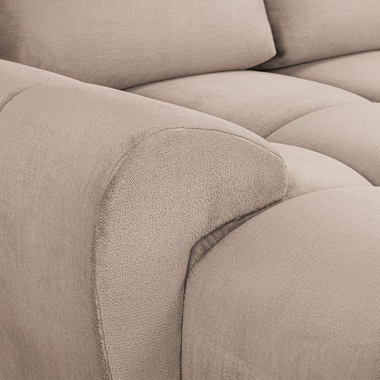Azzuro U Shape Corner Sofa Suite - Mocha Velvet Fabric
