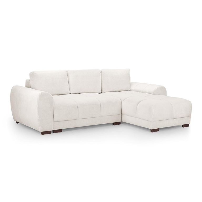 Azzuro Universal Corner Sofa Bed - Cream - Storage