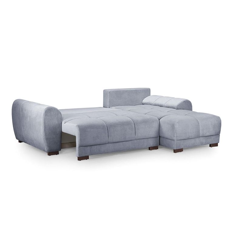 Azzuro Universal Corner Sofa Bed - Grey - Storage