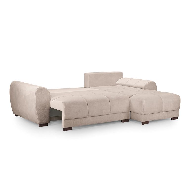 Azzuro Universal Corner Sofa Bed - Mocha - Storage