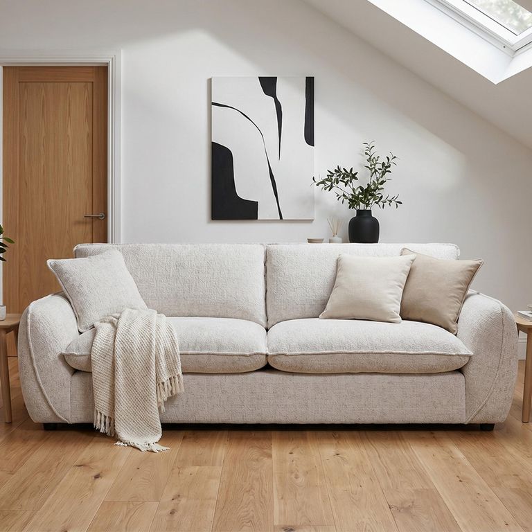 Berlin Sofa - Beige Fabric - 3 Seater