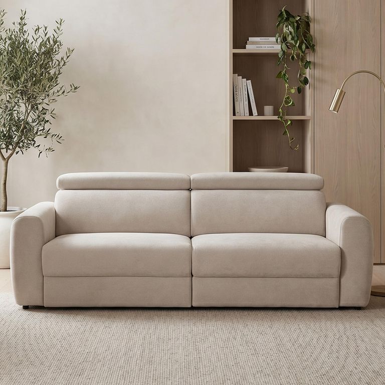 Dakota Sofa Bed - Beige Fabric - 3 Seater - Pull Out