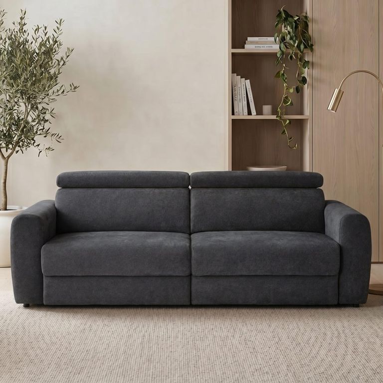 Dakota Sofa Bed - Black Fabric - 3 Seater - Pull Out