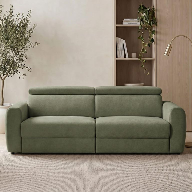 Dakota Sofa Bed - Green Fabric - 3 Seater - Pull Out