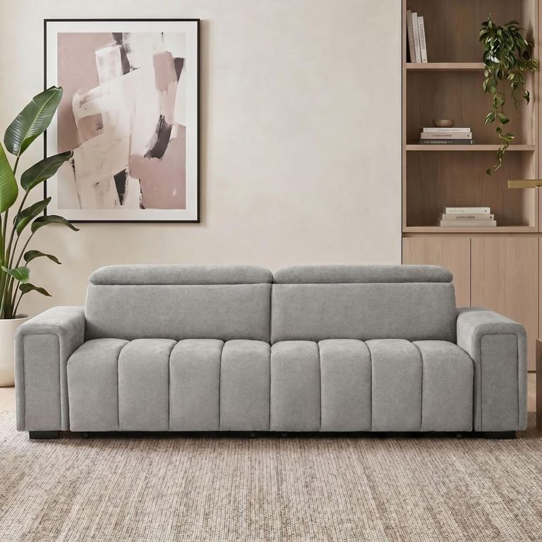 Molly Electric Recliner Sofa Bed - Grey Fabric - 3 Seater - Click Clack