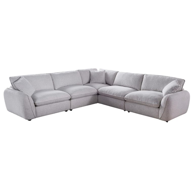 Berlin Corner Sofa Suite - Beige Fabric - Large
