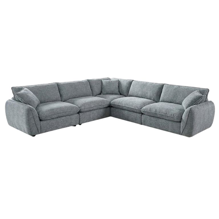Berlin Corner Sofa Suite - Grey Fabric - Large