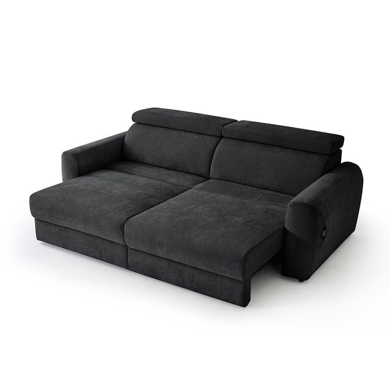 Dakota Sofa Bed - Black Fabric - 3 Seater - Pull Out