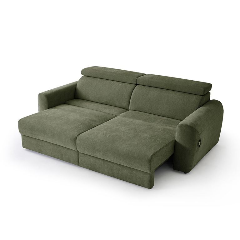 Dakota Sofa Bed - Green Fabric - 3 Seater - Pull Out