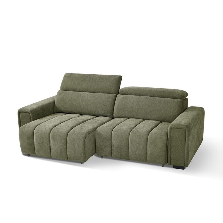 Molly Electric Recliner Sofa Bed - Green Fabric - 3 Seater - Click Clack