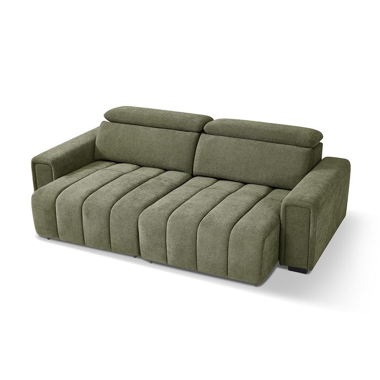 Molly Electric Recliner Sofa Bed - Green Fabric - 3 Seater - Click Clack