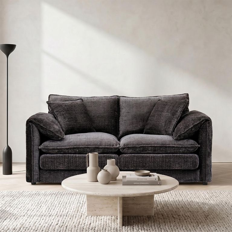 Solaya Sofa - Black Fabric - 2 Seater