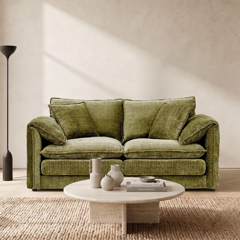 Solaya Sofa - Green Fabric - 2 Seater