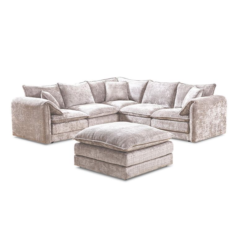 Solaya Corner Sofa - Beige Fabric - Large
