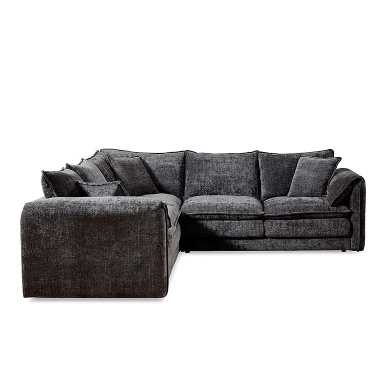 Solaya Corner Sofa - Black Fabric - Large