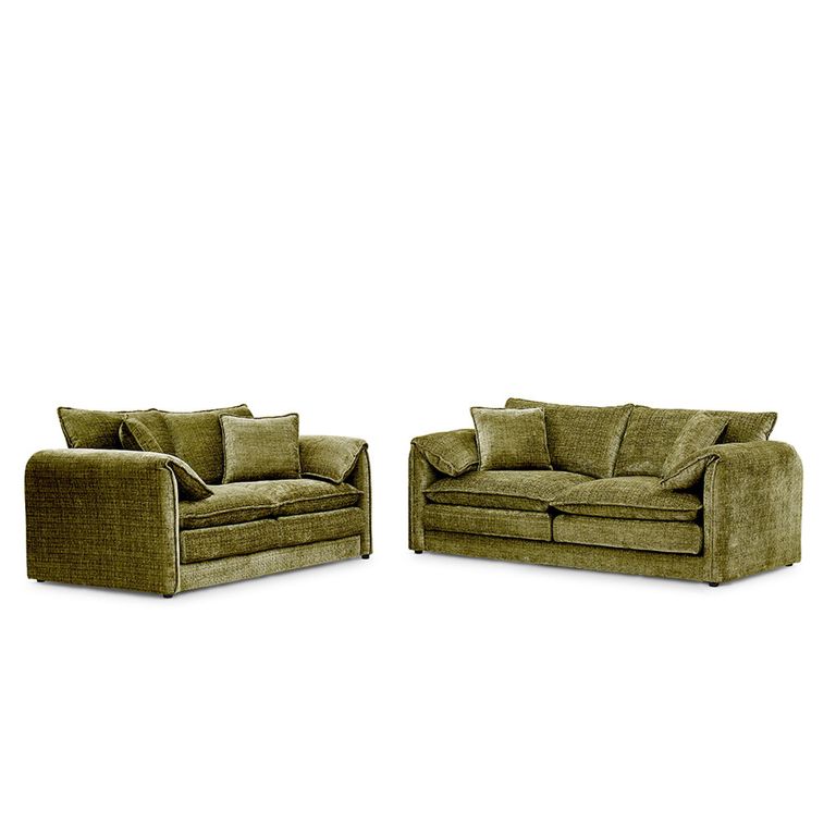 Solaya Sofa - Green Fabric - 3+2 Seater