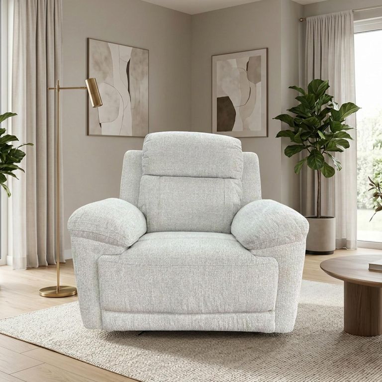 Owen Electric Recliner Armchair - Beige Fabric