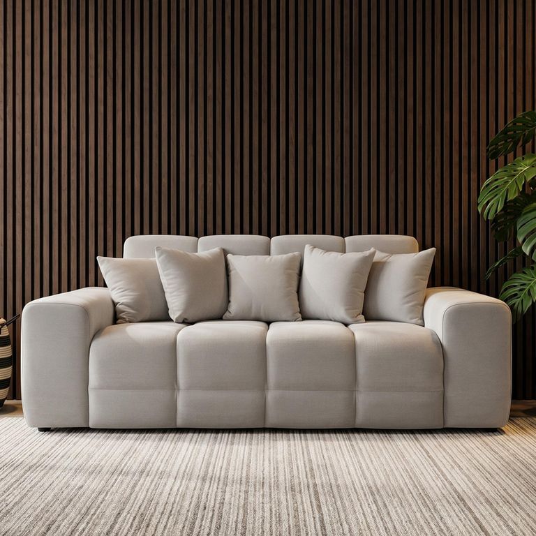 Jacob Sofa - Natural Fabric - 3 Seater
