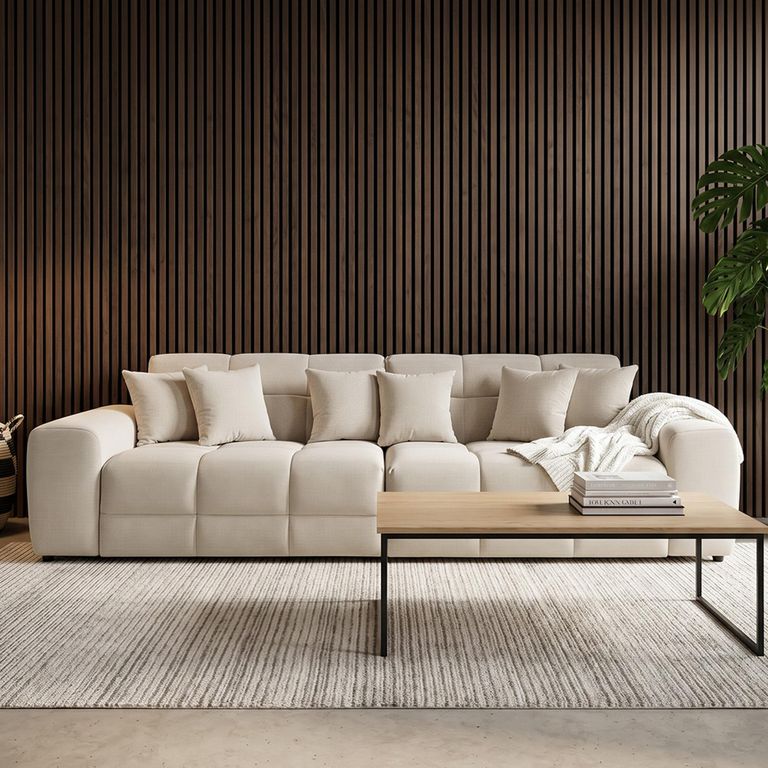 Jacob Sofa - Natural Fabric - 4 Seater