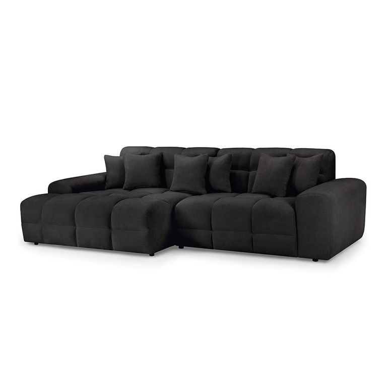 Jacob Corner Sofa - Black Fabric - LHF