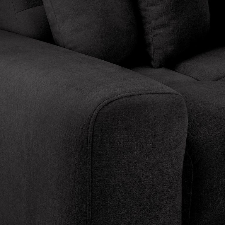 Jacob Corner Sofa - Black Fabric - LHF