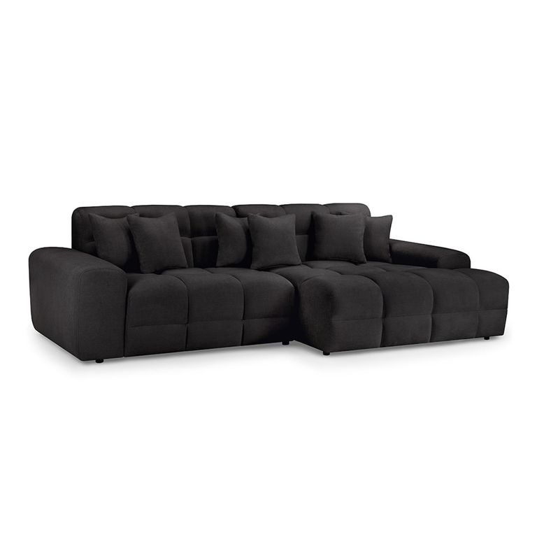 Jacob Corner Sofa - Black Fabric - RHF