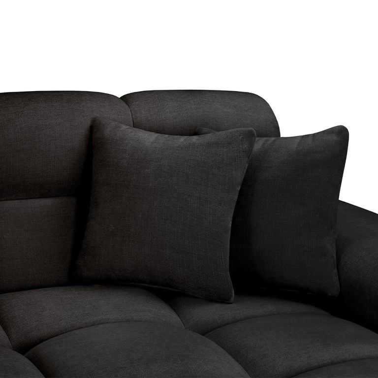 Jacob Corner Sofa - Black Fabric - RHF