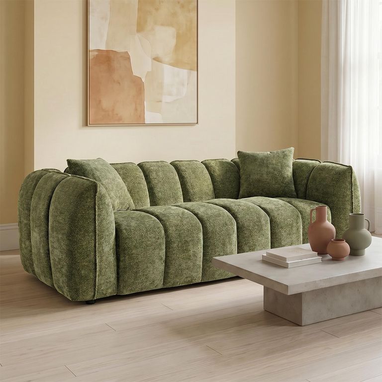 Venice Sofa - Green Fabric - 3 Seater