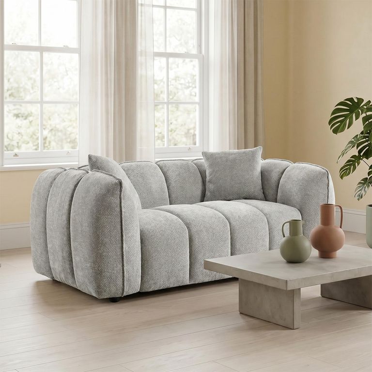 Venice Sofa - Grey Fabric - 2 Seater