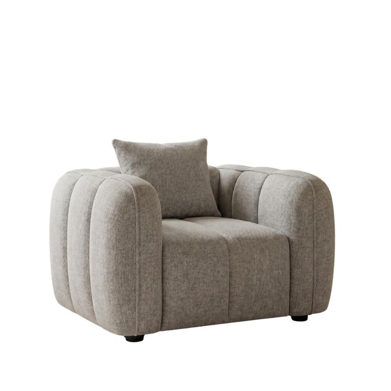 Venice Sofa Set - Grey Fabric - 3+1+1 Seater