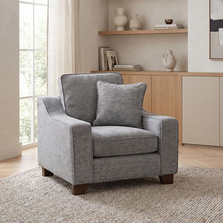 Nebraska Armchair - Slate Grey Fabric