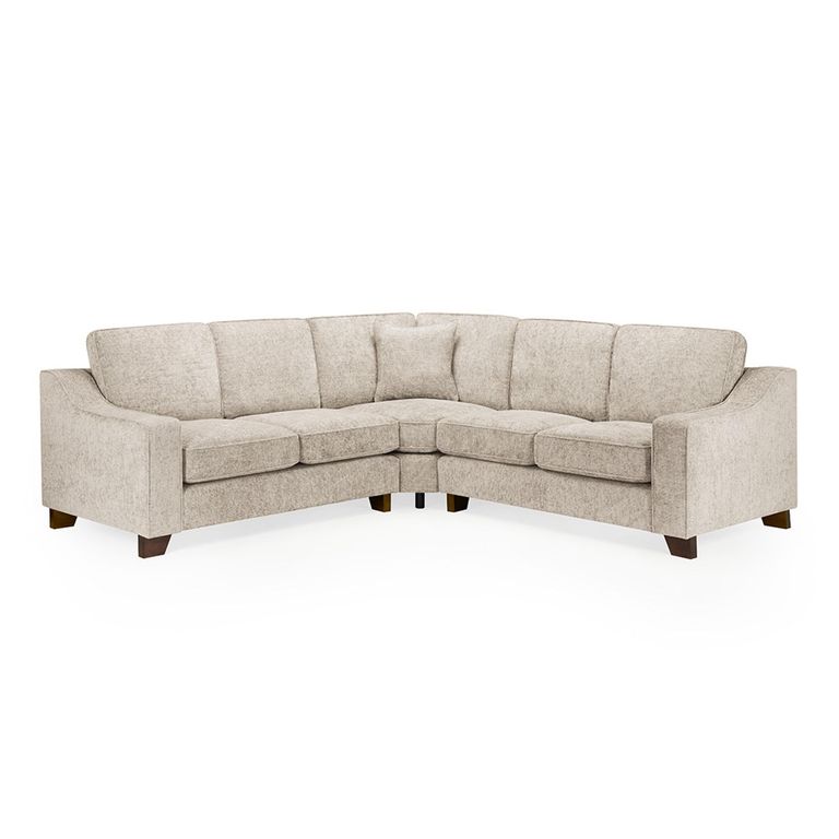 Nebraska Corner Sofa Suite - Beige Fabric - Large