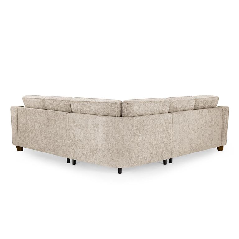 Nebraska Corner Sofa Suite - Beige Fabric - Large