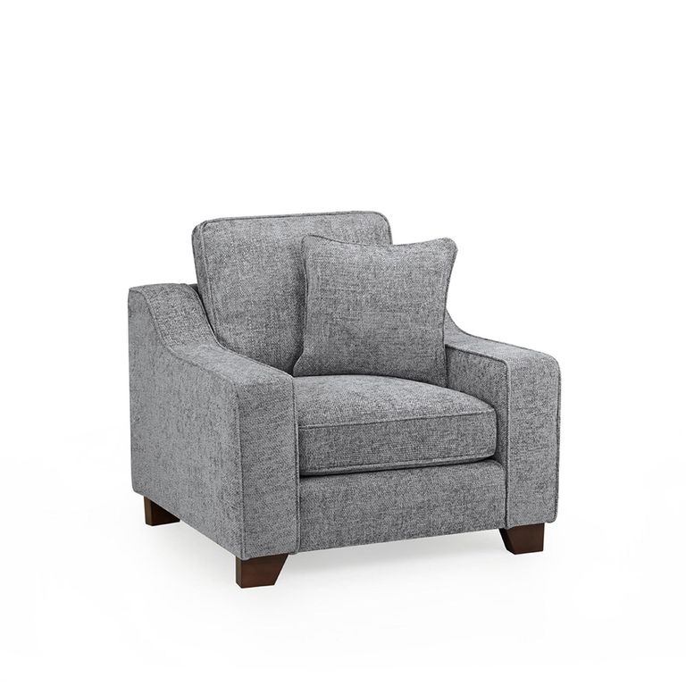 Nebraska Sofa Set - Slate Grey Fabric - 3+1+1 Seater