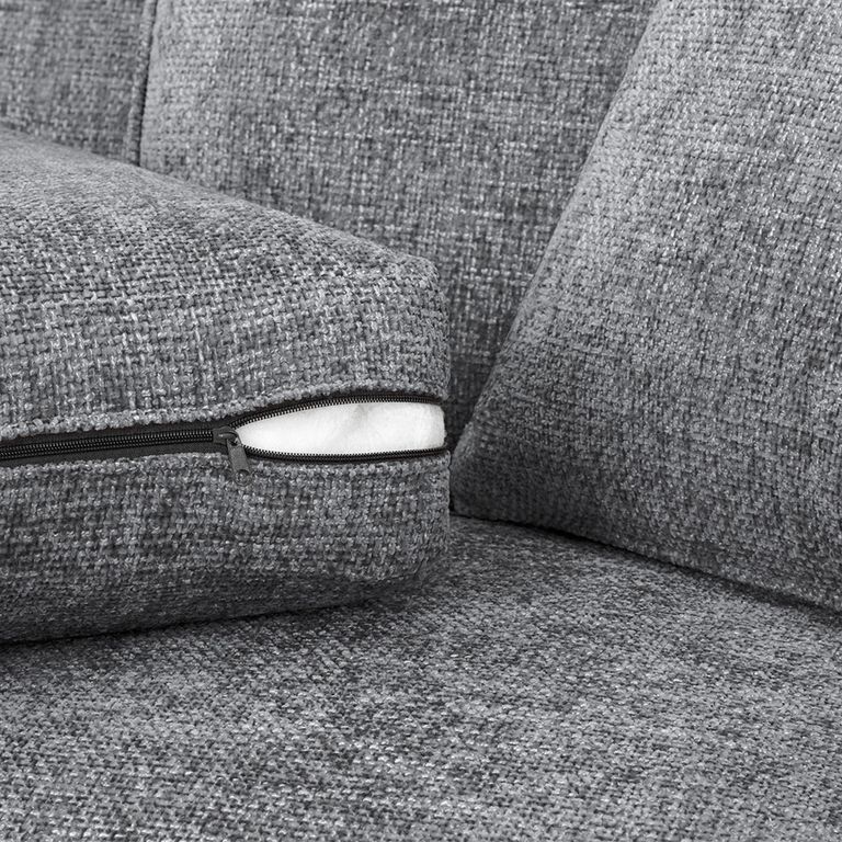 Nebraska Sofa Set - Slate Grey Fabric - 3+2+1 Seater